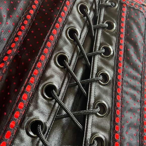 NWT Living dead souls, black and red corset/waist trainer/romanticism/punk - Picture 4 of 16